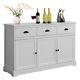 136 X 42cm Buffet Sideboard Kitchen Cupboard With 3 Drawers & Adjustable Shelf