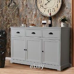 136 x 42cm Buffet Sideboard Kitchen Cupboard With 3 Drawers & Adjustable Shelf