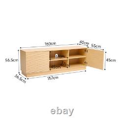 160cm TV Cabinet Stand Media Unit Wood Chest of Drawers Bedside Cabinet Cupboard