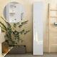 190cm Tall High Gloss Bathroom Cabinet Storage Furniture Shelving Cupboard White