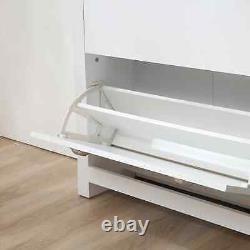 2 Drawer Shoe Cabinet Narrow Shoe Cupboard with Flip Doors Adjustable Shelf