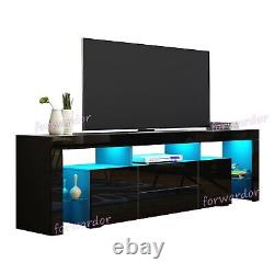 200CM Big TV Unit Cabinet Stand High Gloss Front Matt Body LED Light Cupboards
