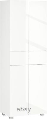 4-Door Kitchen Cupboard Freestanding Storage Cabinet With6-Tier Shelves, White
