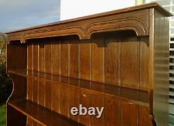 4' Vintage Carved Oak Open Top Dresser Cupboard Drawers Shelves Kitchen Cabinet