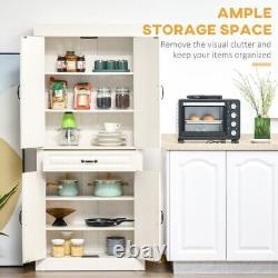 4Doors Kitchen Cupboard Diningroom Storage Cabinet Shelves Drawer Organizer Unit
