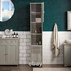 6ft Living Room/Bathroom Cabinet Storage Cupboard Floor Standing Wooden Tallboy