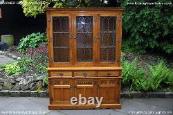 An Old Charm Vintage Oak Display Cabinet Sideboard Dresser Base Kitchen Cupboard