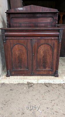 Antique Chiffonier sideboard cupboard 3 shelves long drawer BE220923A