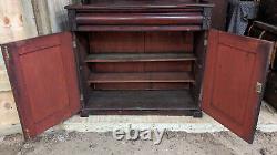 Antique Chiffonier sideboard cupboard 3 shelves long drawer BE220923A