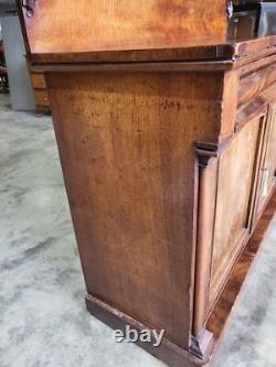 Antique Victorian mahogany chiffonier sideboard cupboard drawers shelves