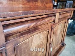 Antique Victorian mahogany chiffonier sideboard cupboard drawers shelves