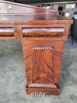 Antique mahogany Victorian twin pedestal sideboard drawers cupboard shelves