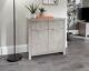 Bloc Compact Sideboard Cupboard With Drawers Shelves Concrete Effect Top