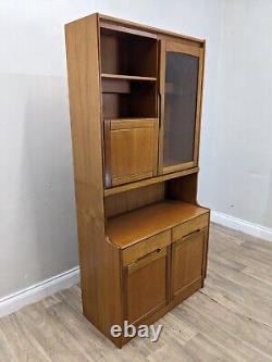 BOOKCASE Vintage Teak Wall Unit Display Cabinet Cupboard withDrawers Glass Shelves