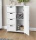 Bathroom Cabinet Cupboard 4-drawer Storage Shelves Multi Unit Furniture White