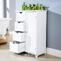 Bathroom Cabinet Cupboard 4-Drawer Storage Shelves Multi Unit Furniture White