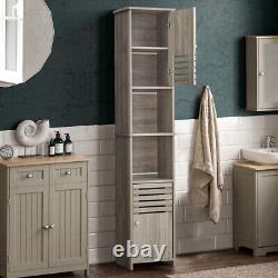 Bathroom Floor Cabinet Storage Unit Kitchen Cupboard With Doors Drawer & Mirror