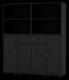 Black 1 Drawer 4 Door 4 Shelf Storage Cabinet Cupboard Bookcase Bookshelf Unit