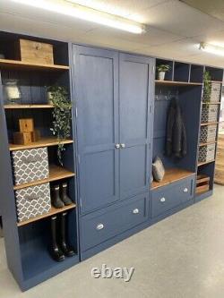 Boot Room Storage Farrow & B Stiffkey Blue, pine mud Room Cupboard Hall Furniture