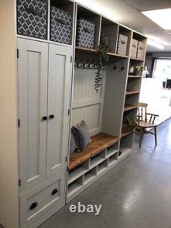 Boot Room Storage Farrow & Ball Pavilion Gray pine mud Room Cupboards Furniture