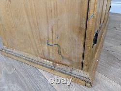 CABINET Pine Small Sideboard 2 Drawers Double Door Shelved Cupboard Metal Handle