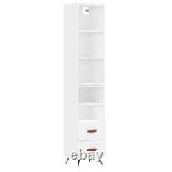 Cabinet With Drawers And Shelves White Wooden Kitchen Cupboard Tall Slim Storage