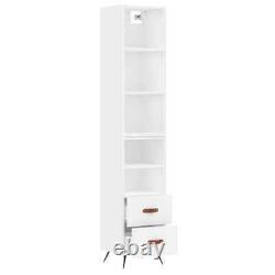 Cabinet With Drawers And Shelves White Wooden Kitchen Cupboard Tall Slim Storage
