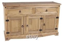 Corona Pine Sideboard 2 Drawer 3 Door Cupboard Waxed Cabinet Solid Wood