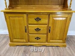 DRESSER 3 Drawers 4 Shelves 2 Cupboards Glass Display Cabinet Country Style