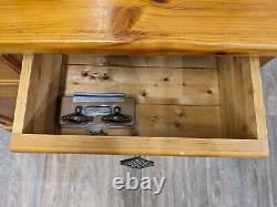 DRESSER Solid Pine Classic Kitchen Cupboard Dresser 2 Drawers Glass Display