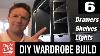 Diy Fitted Wardrobe Build Drawers Shelves Rails U0026 Lighting Video 6