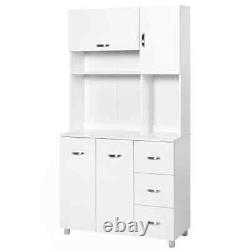 Freestanding Kitchen Storage Cabinet with Cupboard Cabinets Drawers Handles Shelf