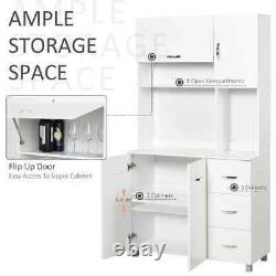 Freestanding Kitchen Storage Cabinet with Cupboard Cabinets Drawers Handles Shelf