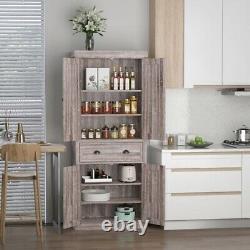 Freestanding Pantry Cupboard Storage Cabinet Home Organizer Furniture HOMCOM
