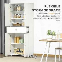Freestanding Tall Kitchen Cupboard Storage Cabinets with Drawer and 3 Adjustable