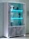 Grey Display Cabinet Living Room Cupboard Elegant Glass Showcase Design Led New