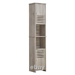 Grey Wood Bathroom Storage Cabinet Wooden Drawer Cupboard Free Standing Unit NEW