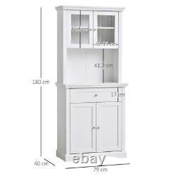 HOMCOM Kitchen Cupboard Storage Cabinet with Drawer, Doors and Shelves, White