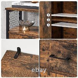 Industrial Sideboard Cupboard Storage Shelf Drawer Bathroom Side Cabinet Metal