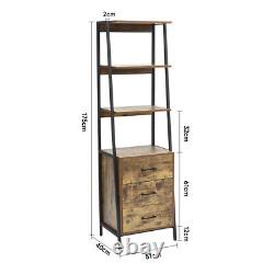 Industrial Tall Ladder Shelf Rustic Wooden Vintage Shelving Unit Storage Cabinet