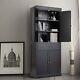 Itzcominghome Tall Kitchen Storage Cupboard Cabinet Pantry Black Unit Drawer
