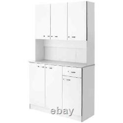 Kitchen Cupboard, Freestanding Kitchen Storage Cabinet with 6 Doors, Drawer