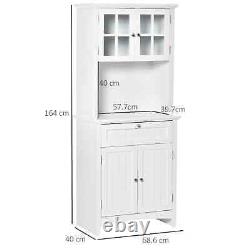Kitchen Cupboard, Wooden Storage Cabinet with Framed Glass Door, Drawer