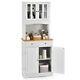 Kitchen Pantry Cabinet Freestanding Buffet Cupboard With Adjustable Shelf & Drawer