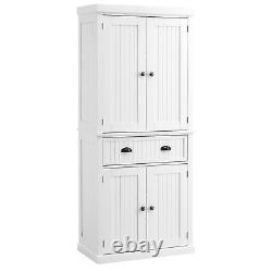 Kitchen Pantry Storage Cabinet Freestanding Cupboard Drawer Doors Shelves White