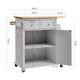 Kitchen Storage Trolley Cart Rolling Island Shelves Cupboard With Drawer&cabinet
