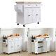 Kitchen Storage Trolley Cart Rolling Island Shelves Cupboard With Drawer & Cabinet