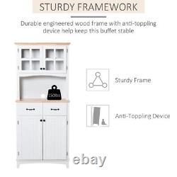 Kitchen Tall Cabinet Freestand Dining Cupboard Storage Organizer Shelves Drawers