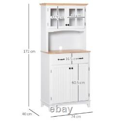 Kitchen Tall Cabinet Freestand Dining Cupboard Storage Organizer Shelves Drawers