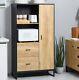 Large Kitchen Pantry 1 Door Cupboard Wooden Storage Cabinet Rustic Tall Unit